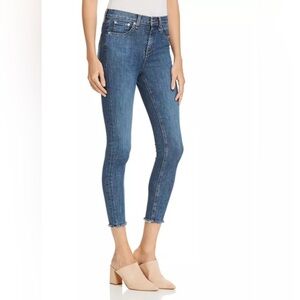 NWT Rag & Bone High Rise Ankle Skinny Stretch Jean in West, Medium Wash size 25